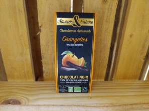 Orangettes - lamelles d'écorce d'orange enrobées de chocolat noir - 125g